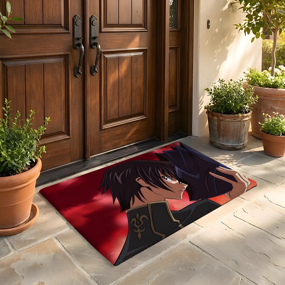 Floor Mat Soft Flannel Rug Non-Slip Absorbent Mat for Bathroom Bedroom Home Decor L-Lelouch of the Rebellion Anime