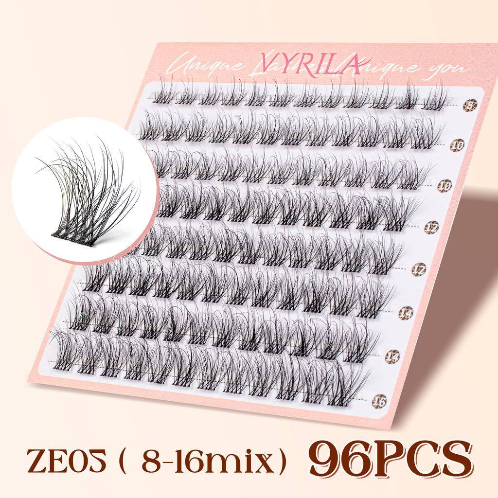 Cluster Lashes Fluffy Soft And Easy String 80pcs False Eyelashes 0.1mm Ultra-thin Band Natural Eyelash Extension Bundle Makeup