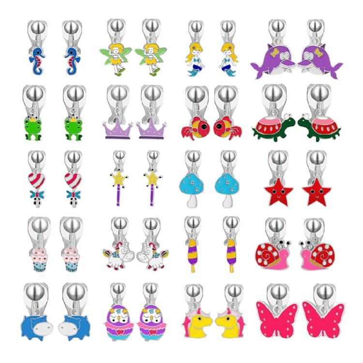 Pairs of 20 Earrings for Girls Star Plant Shape Non-pierced Earring for Teen