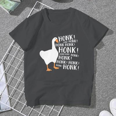Honkers T-Shirt für Mädchen Untitled Goose Game T-Shirts Mode Damen T-Shirt Basic Sommer Übergroße T-Shirts Herren Kleidung T-Shirt