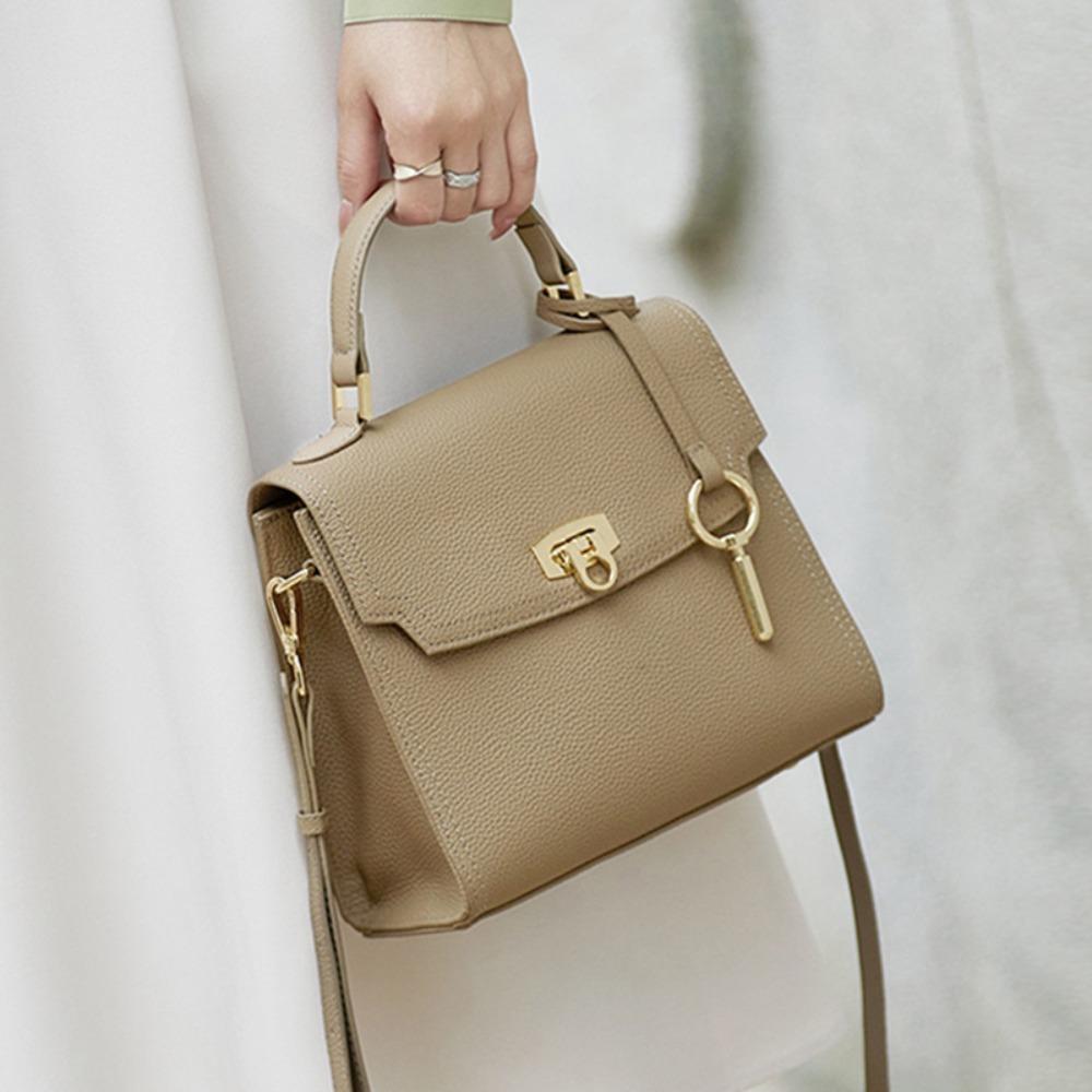 Light Luxury Leather Women's Bag Summer First-layer Cowhide Shoulder Bag Women's Versatile Portable Messenger Small Square Bag