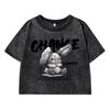 Chance Yourself Printing Female Washed Short Tshirts Breathable T-Shirts Soft Clothes Loose Distress Tops Women