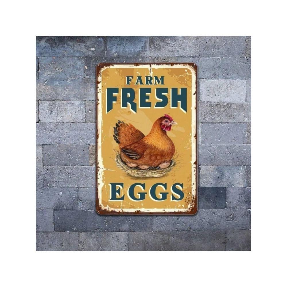 Vintage Metal Chicken Wall Art Sign Kitchen Decor
