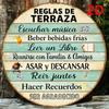 D Flat a Round Wooden Sign a Vintage Plaque with Terrace Rules a Decorative Sign for Courtyards Gardens Balconies