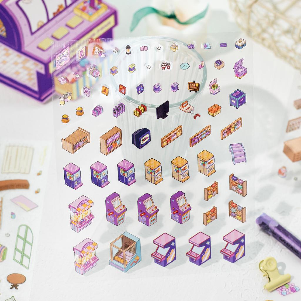 2 Bags Folding Scenery DIY Stickers Collage Decoration Suitable for Office Cups Stationery Boxes Stickers Diary Gift Decoration