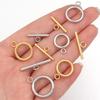 4pcs/lot Stainless Steel IQ Clasp Round Toggle Clasps Gold Silver Color Toggle Connectors for DIY Jewelry Making Necklaces Craft