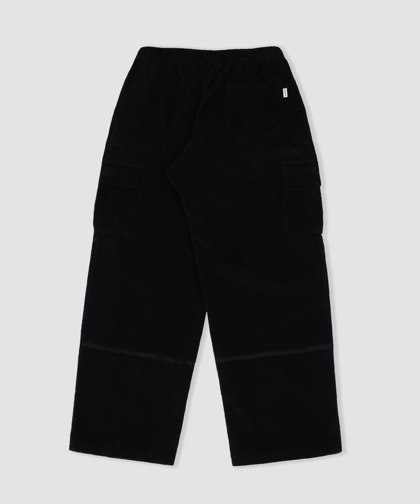 CAMEL WORK Wide Corduroy Cut Cargo Pants (Black)