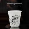 Hand-Painted Raw Jade Porcelain Tea Cup - Underglaze Blue and White Kung Fu Single Cup