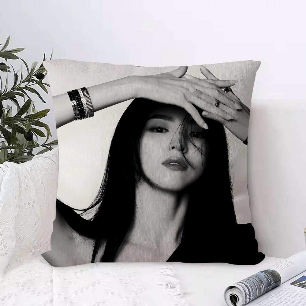 Han Sohee Cushion Cover Anti-dustmite Pillowcase Invisible Zipper Silky Short Plush Sofa Cushion Cover
