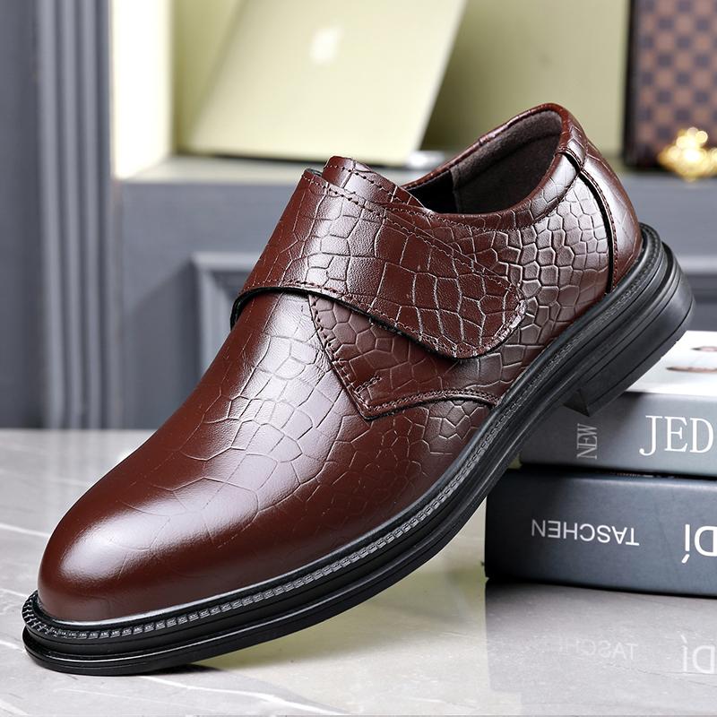 Men's Classic Leather Shoes Business Platform Loafers Work Men Slip On Dress Shoes New In Zapatos De Vestir Hombre
