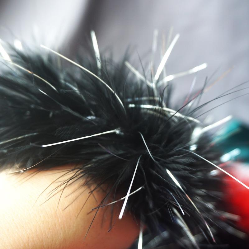 

With Silver Silk Tops, Bright Strips, Decorative Feather Strips, Hanfu Hair Accessories, Clothing Accessories, Stage Performance Props чёрный