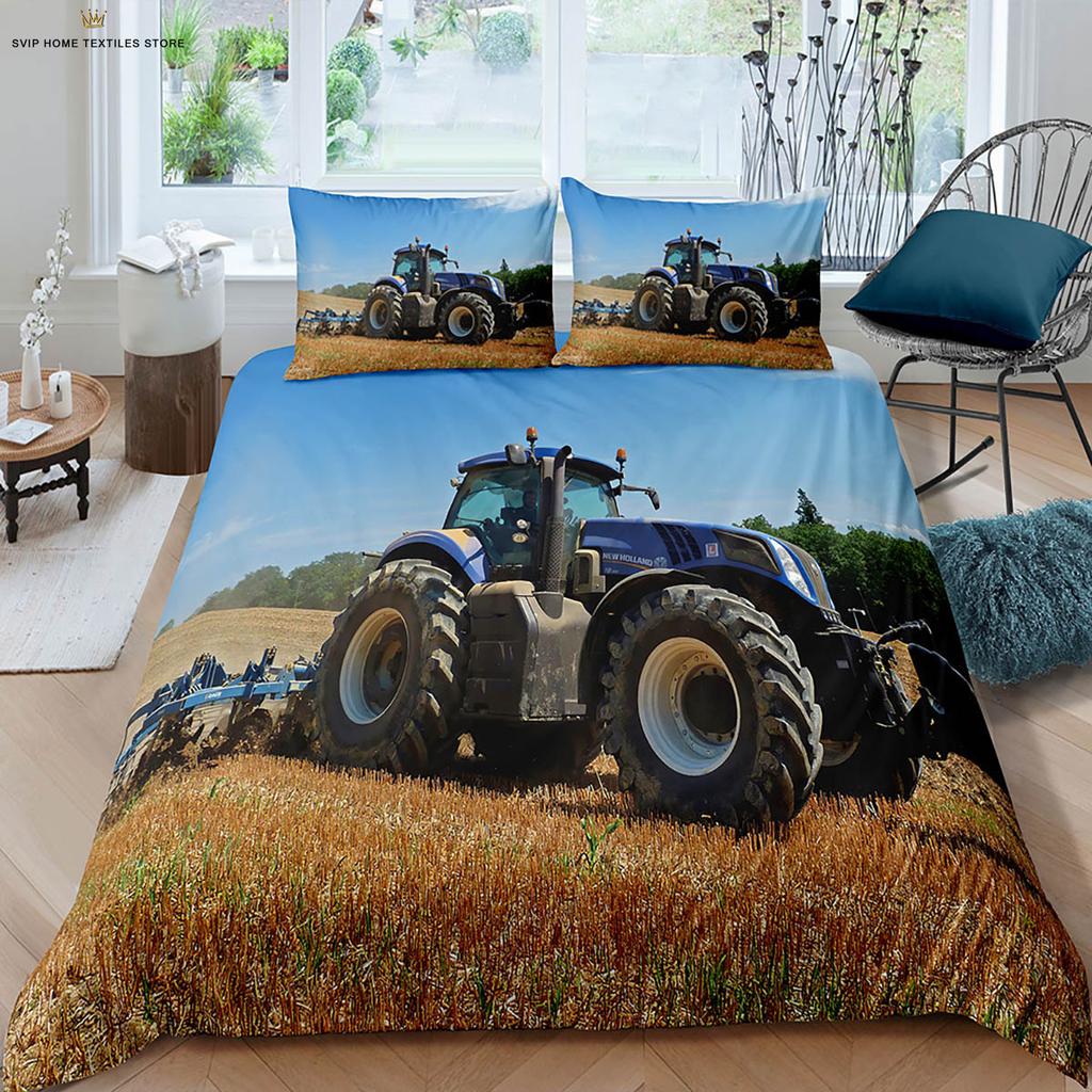 Farm Tractor 3d Printed Quilt Cover Machine Washable Duvet Cover Bedding Set Quilt Cover Pillowcase Can Be Customized