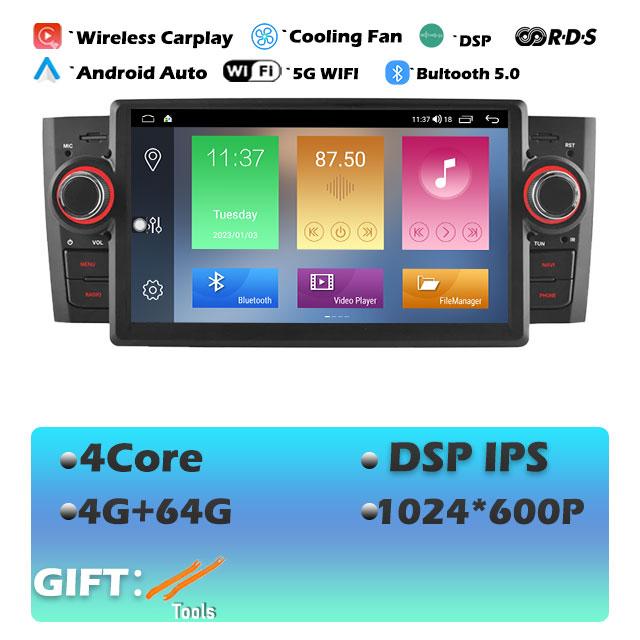 Для Fiat Grande Punto Linea 2007 2008 2009 2010 2011 2012 Android 14 Автомобильный радиоприемник Мультимедийный плеер GPS-навигация Стерео WiFi BT