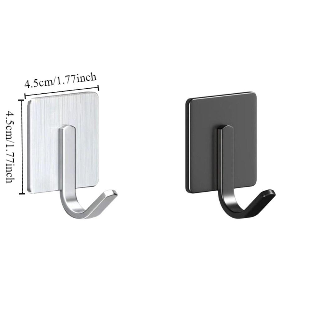 6pcs/set Waterproof Stainless Steel Hooks No Drill Wall Hook Clothes Hanger  Bathroom