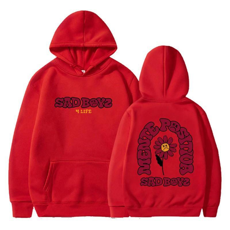 Fashionable Casual Hoodie Long Sleeves Small Floral Print Loose Winter Women's Warm Hoodie