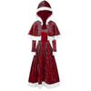 Women's Christmas Skater Hooded Fancy Dress - Santa Cosplay Outfit