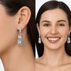 Moissanite Geometric Drop Earrings - 925 Sterling Silver