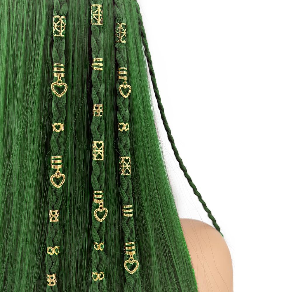 45pcs Dread Locks Hollow Out Hair Ring Hair Braiding Hair Braid Tubes Gold Dreadlocks Beads  Decor
