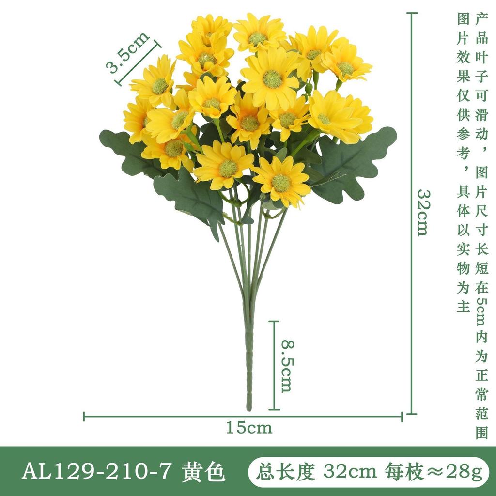 Multi-Color Artificial Daisy Flowers, Fake Silk Gerbera Bouquet for Home Garden Decor