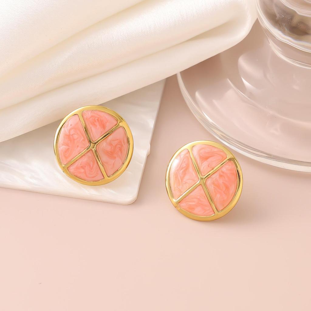 French Enamel Drip Oil Earrings: Stainless Steel, Irregular, Titanium Women's Luxury