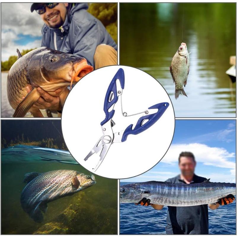 Multi-Function Fishing Plier, Carbon Steel Fishing Line Cutter Fishing Hook Remover Freshwater Saltwater Fishing Split Ring Braid Tool