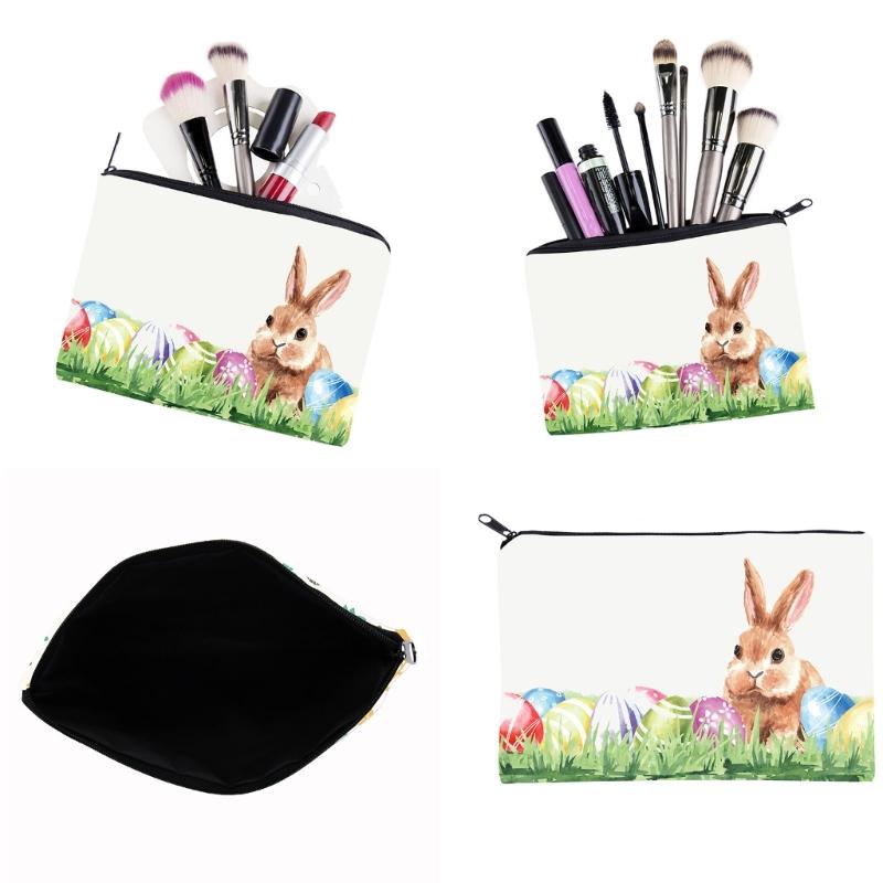 Easter Rabbit Toiletry Bag with Rabbit Pattern Makeup Bag Large Capacity Cosmetics Storage Bag Gift for Girl Women