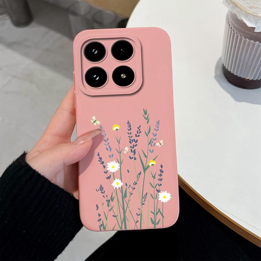 For Xiaomi 17 14 14T 15 15T Pro Poco C71 C75 M7 M8 F7 F8 Phone Case Cute Flower Avocado Pattern Shockproof Silicone Back Cover Shell For Xiaomi Casing