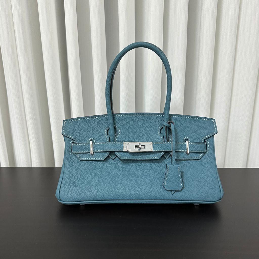 Haute Couture High End Skórzana Torba Horyzontalna z Platynową Główką z Nici Safi, Duża Pojemność, Wszechstronna, Do Ręki, Damska