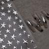 3D Bronzing Laser Silver Irregular Star Nail Decals Metallic Effect Silver Pentagram Nail Decals Adhesive Nail Art Star Stickers