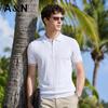 180 Piece Pure Cotton Pit Stripe Texture Short Sleeved Polo Shirt Men's Spring and Summer Knitted Breathable T-shirt