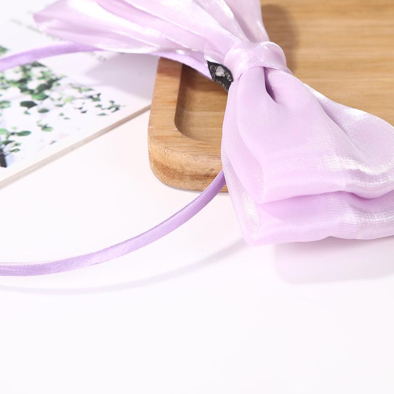

Korean Double Layer Satin Bow Headband - Elegant Hair Accessory for Face Washing Фіолетовий