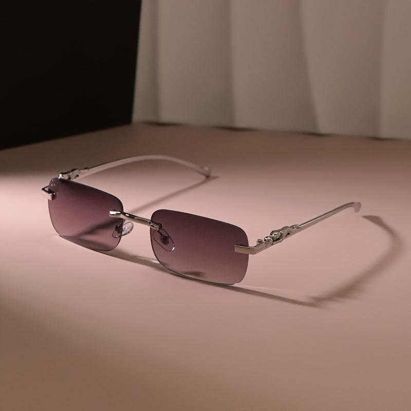 Retro Rimless Fashion Glasses for Men And Women - Simple Style PC Mirror Lens Ideal for And Everyday Wear