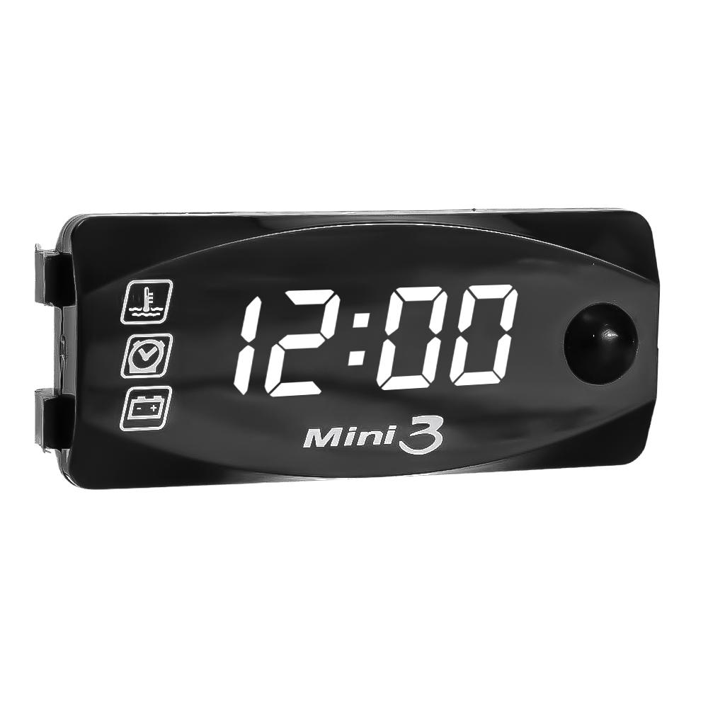 LED 3 In 1 Voltmeter Set Motorcycle Electronic Clock Digital Display VoltmeterWatch IP67 Waterproof Dustproof Motor Thermometer