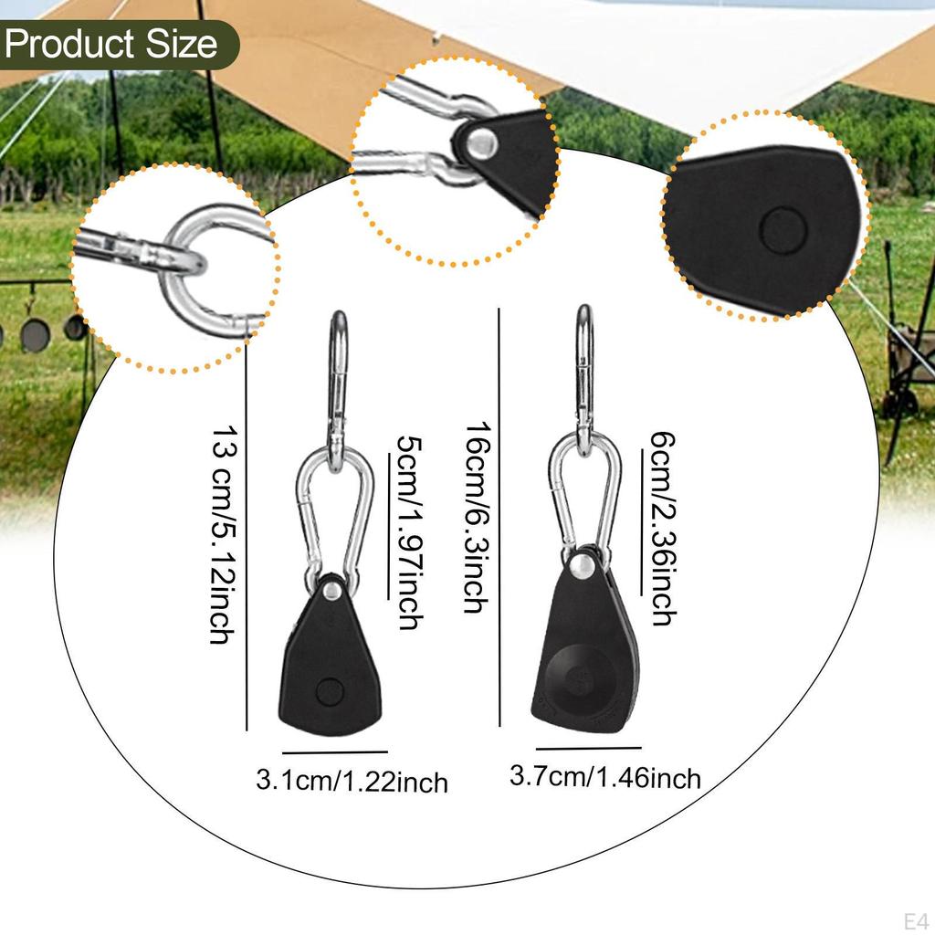Alloy Ratchet Rope Tensioner with Carabiner, Tensioning Tool for Tent, Outdoor Umbrella