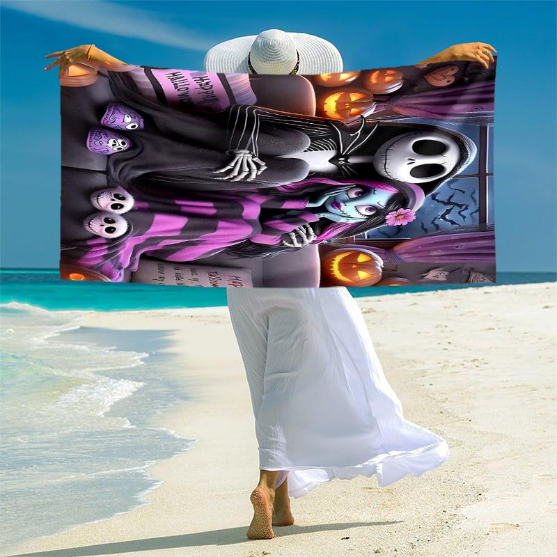 1pc Nightmare Before Christmas Microfiber Beach Towels Quick Dry Towel Sand Beach Towels Pool for Travel Swim Pool. S7290163