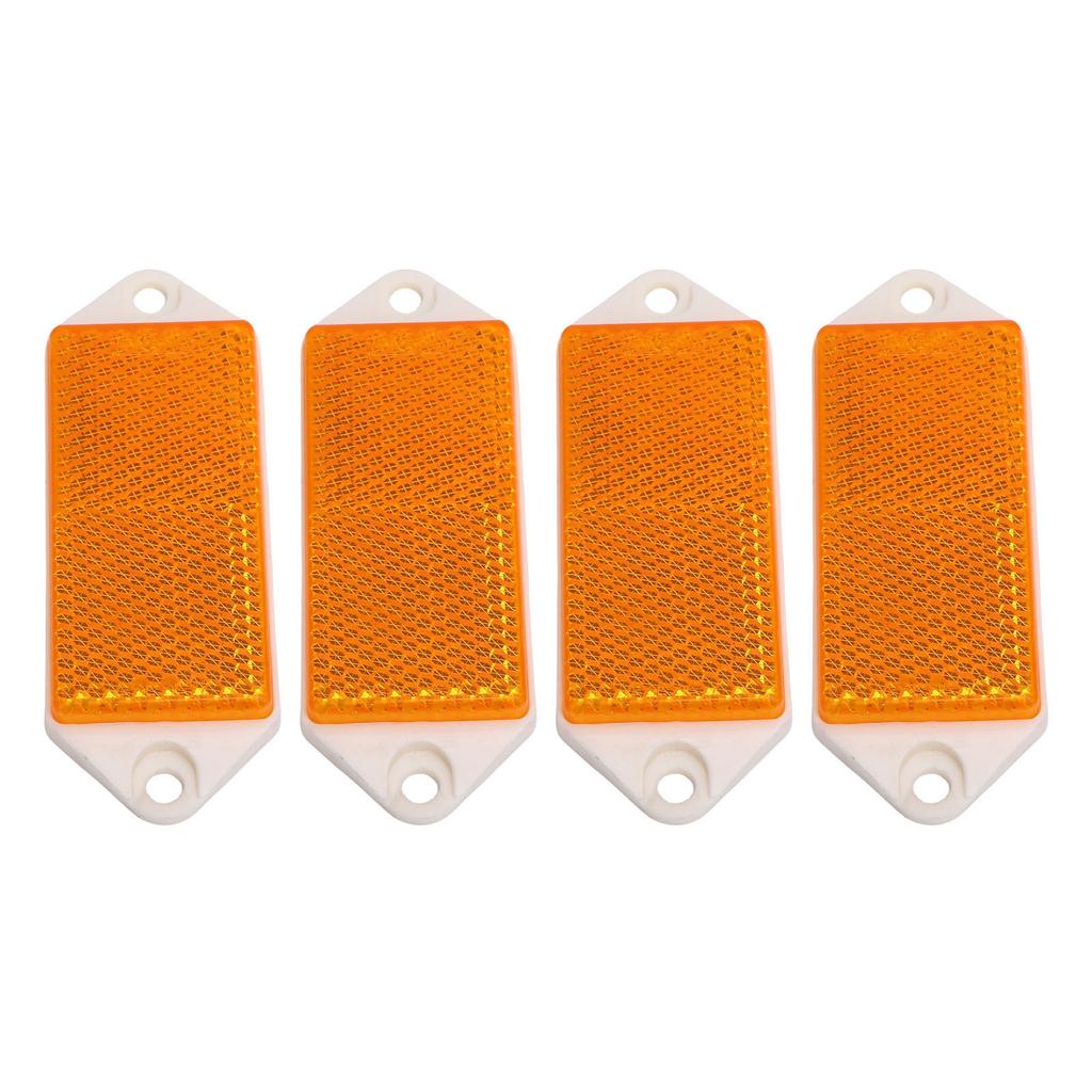 4pcs Rectangular Reflectors Screw On Plastic Enhance Traffic Safety Posts Reflectors for Trailer Truck Motorcycle Fence
