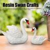 2pcs Resin Swan Couple Figurines White Swan Decorations Cake Topper Set  Book Shelf Accents