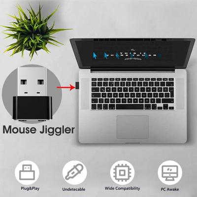 Mini Automatic Mouse Jiggler Mover 3 Track Mode Adjustable USB Automatic Move Cursor Undetectable with ON/OFF for Laptop Desktop
