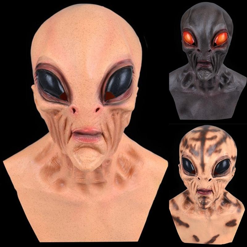 ET Cosplay Costume Halloween Party Saucer Man 3D Full Face Mask for Adults