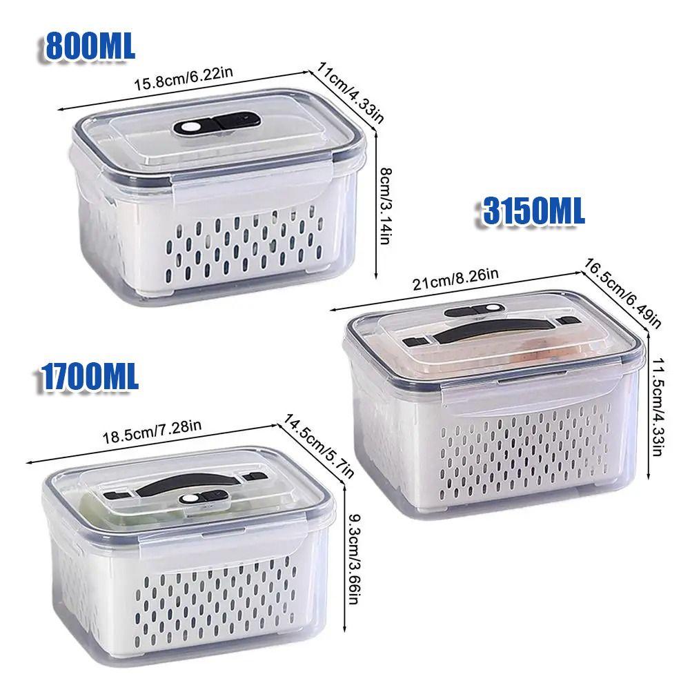 800/1700/3150ML Double-layer Storage Box Large Capacity Fridge Freezer Box