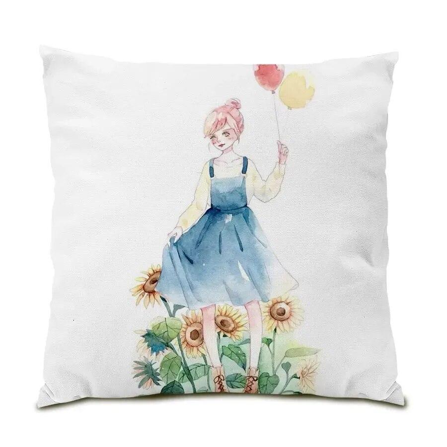 

Подушка для офисного дивана с абстрактным рисунком в виде слона из мультфильма, декоративная наволочка для роскошного домашнего декора 40x40cm