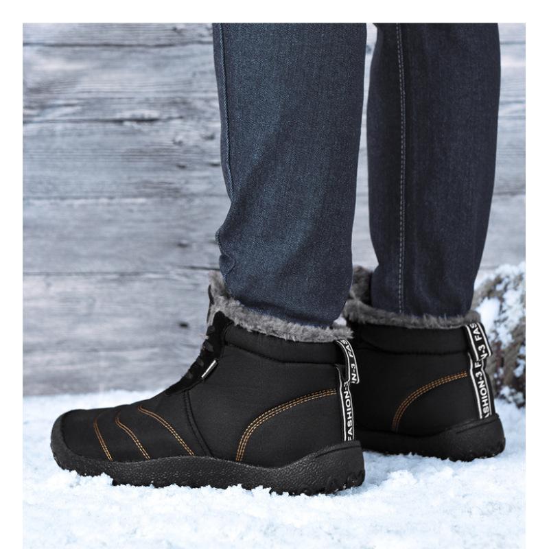 Winter Übergröße Herren Mid-Top Warme Schneestiefel Verdickt und Gepolstert Lässige Herrenschuhe