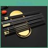 Black Chopsticks Chinese Pairs 5 Food Sushi Sticks Reusable Korean Nonslip Chopsticks Set Alloy Tableware Palillos Chinos