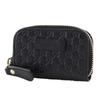 Gucci GG Micro Coin Purse 449896 Zip Around Outlet Black Sima Leather Unisex Used