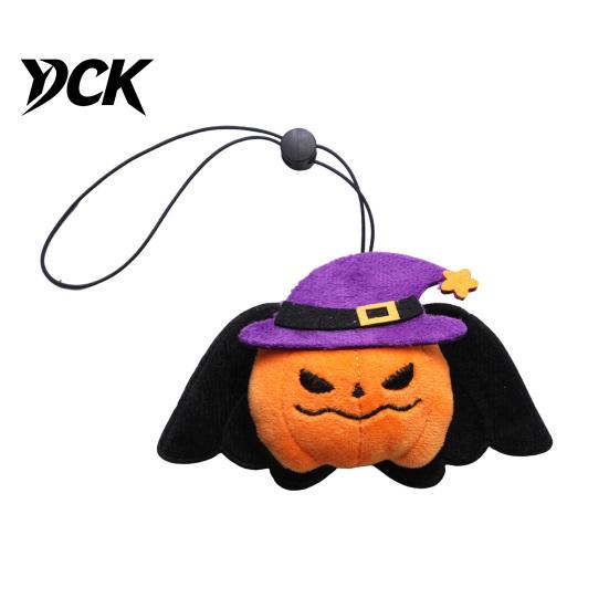 Holiday Atmosphere Pet Decor Halloween Collar Charm, Plush Ghost Pumpkin Pendant, Soft Stuffed Durable Play Toy Hanging Ornament for Cats, Small