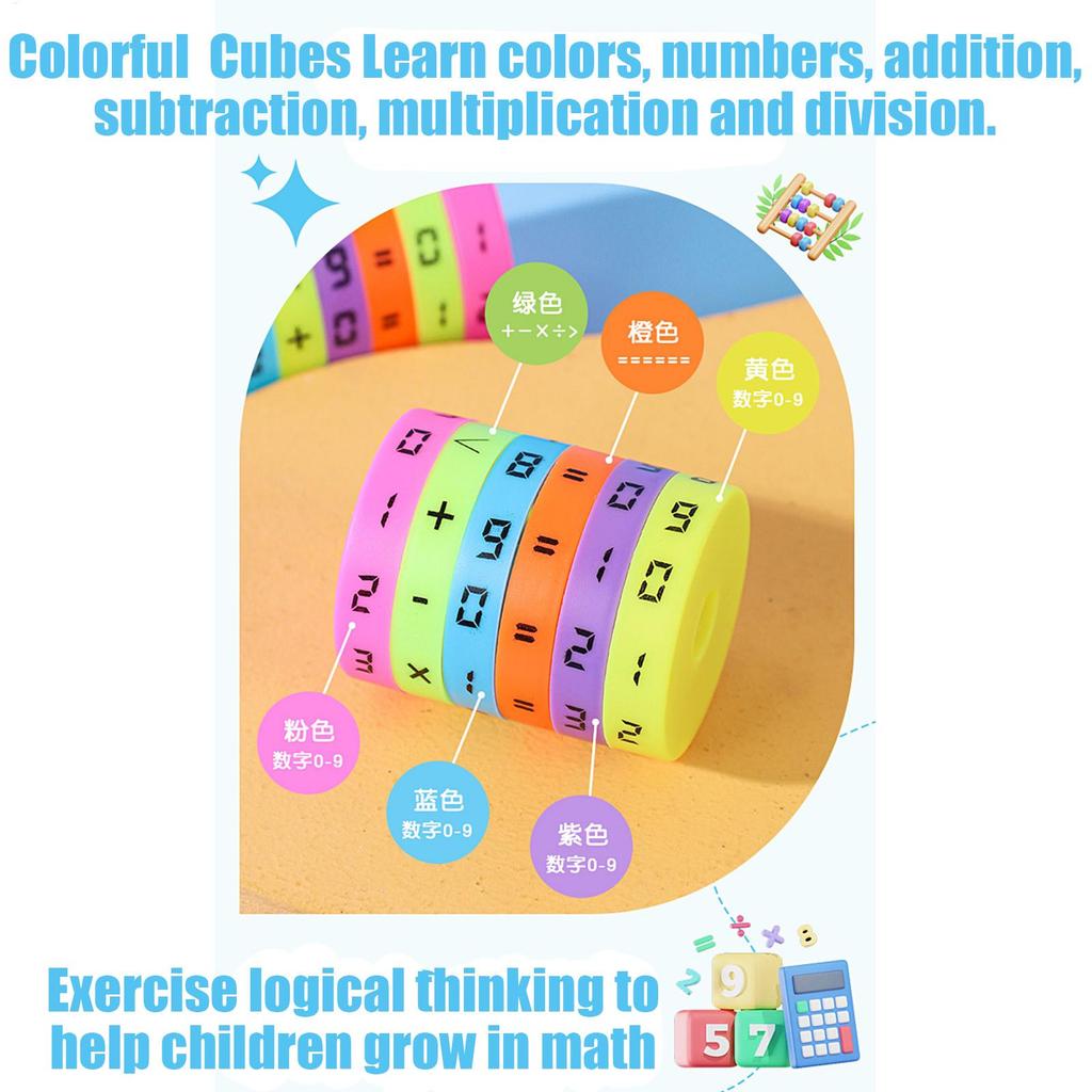 Montessori Cilindro Mágico Matemática Números Cubo Aritmética Brinquedo Crianças Matemática Contagem Jogo Quebra-cabeça para Crianças Educação Aprendizagem