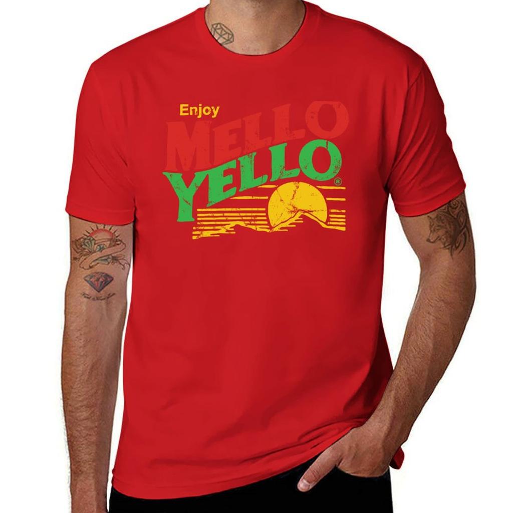 Enjoy Mello Yello vintage TShirt oversized t shirt boys animal print funny gifts cotton man tshirts mens t shirts