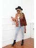 European & American Leopard Print Knitted Cardigan: Autumn/Winter, Mid-Length, Round Neck, Single-Breasted, Streetwear Style, Plus Size Sweater