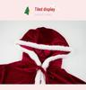 Festive Little Red Riding Hood Plush Jumpsuit - Sexy Christmas Gift Set C1034