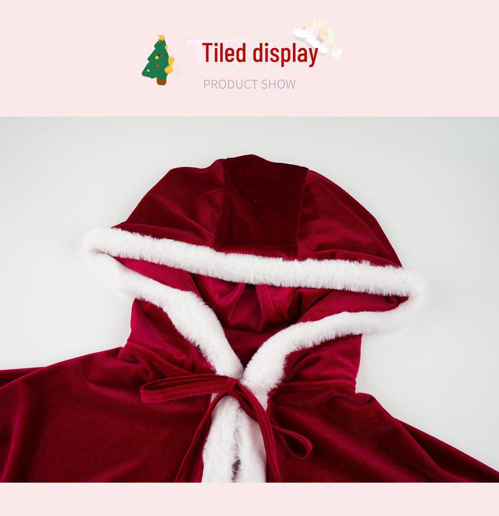 Festive Little Red Riding Hood Plush Jumpsuit - Sexy Christmas Gift Set C1034